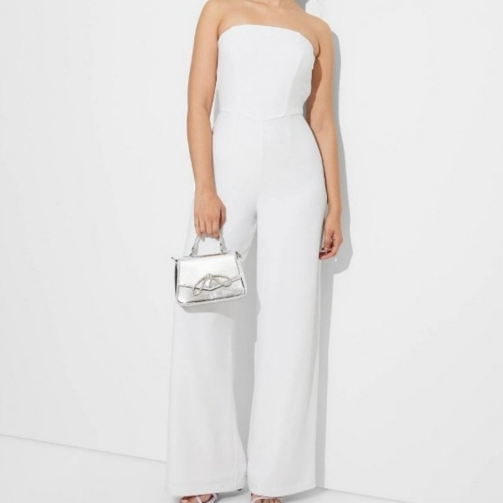 Elegant White Strapless Jumpsuit